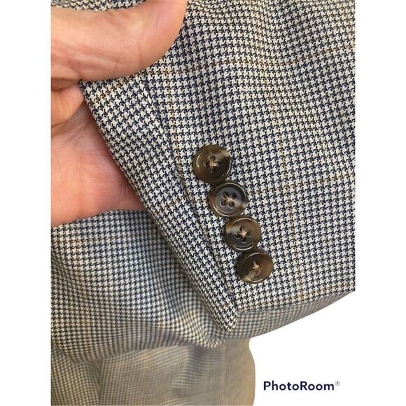 Michael Kors 2-Button Blazer Sz. 44S Houndstooth Check Lined Medium Weight - Picture 8 of 12